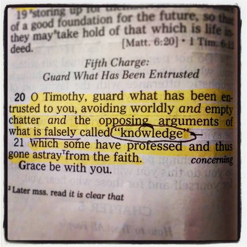 1 Timothy 6 20-21