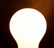 Lit up light bulb